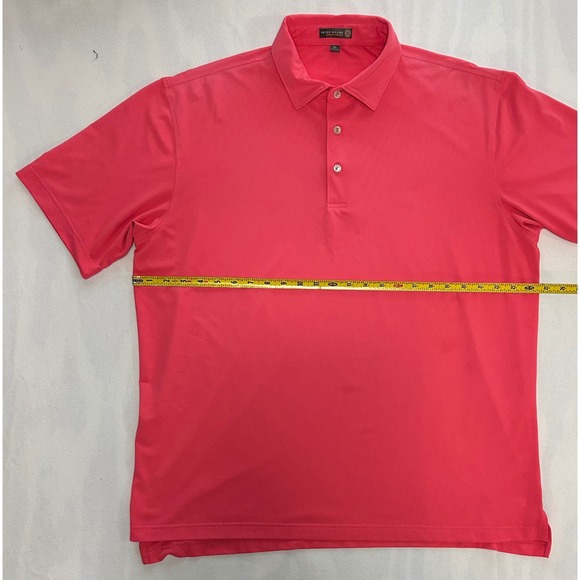 Peter Millar Polo Shirt Performance Golf Athletic Stretch Pink XL - Picture 2 of 8